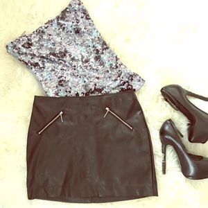 H&M Pleather Skirt